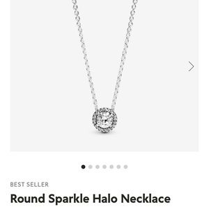 PANDORA Round Sparkle Halo Necklace Silver (free shipping!)